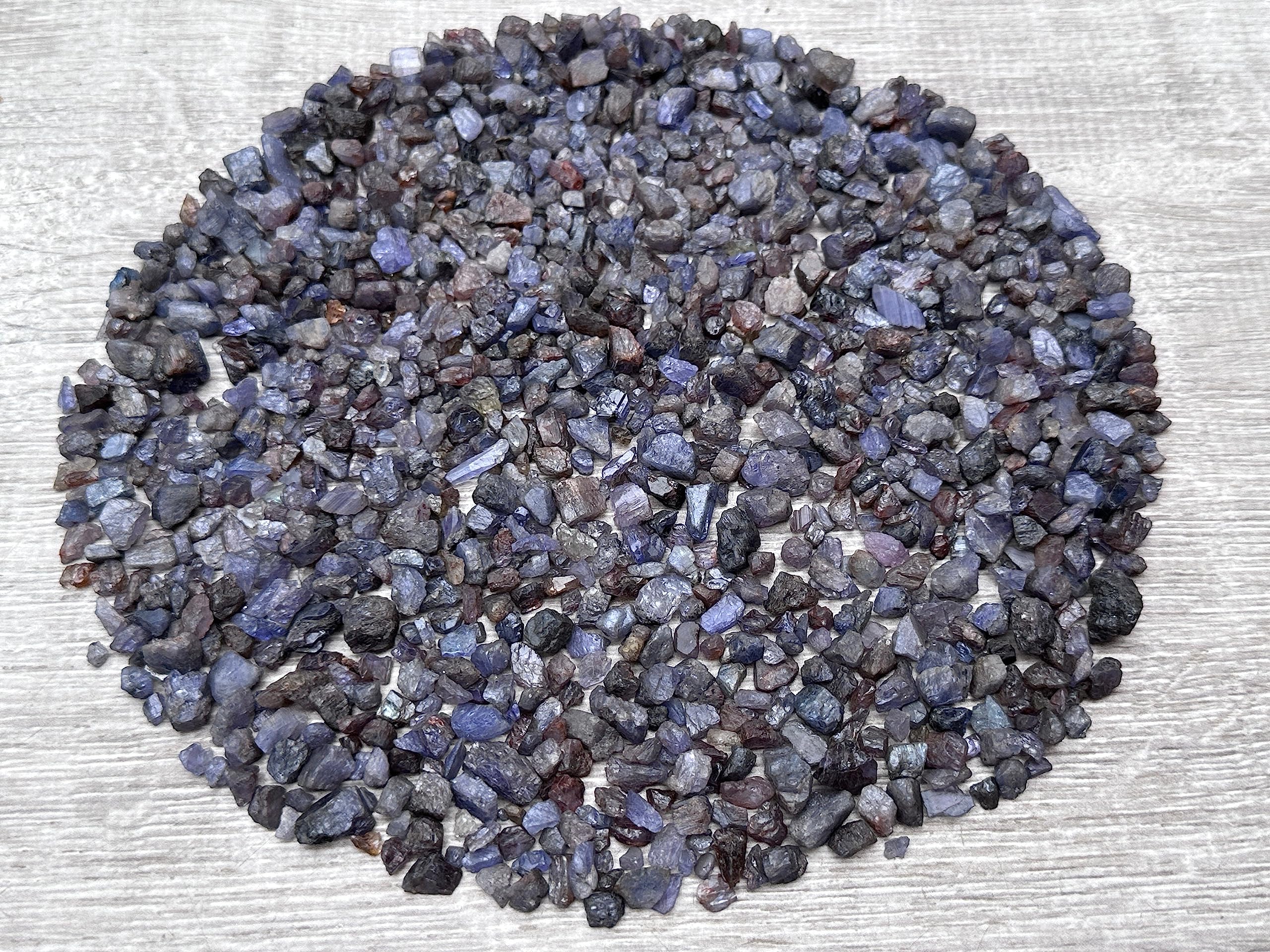 GAF Treasures Sapphire Chips crushed undrilled; DIY project flexibility.