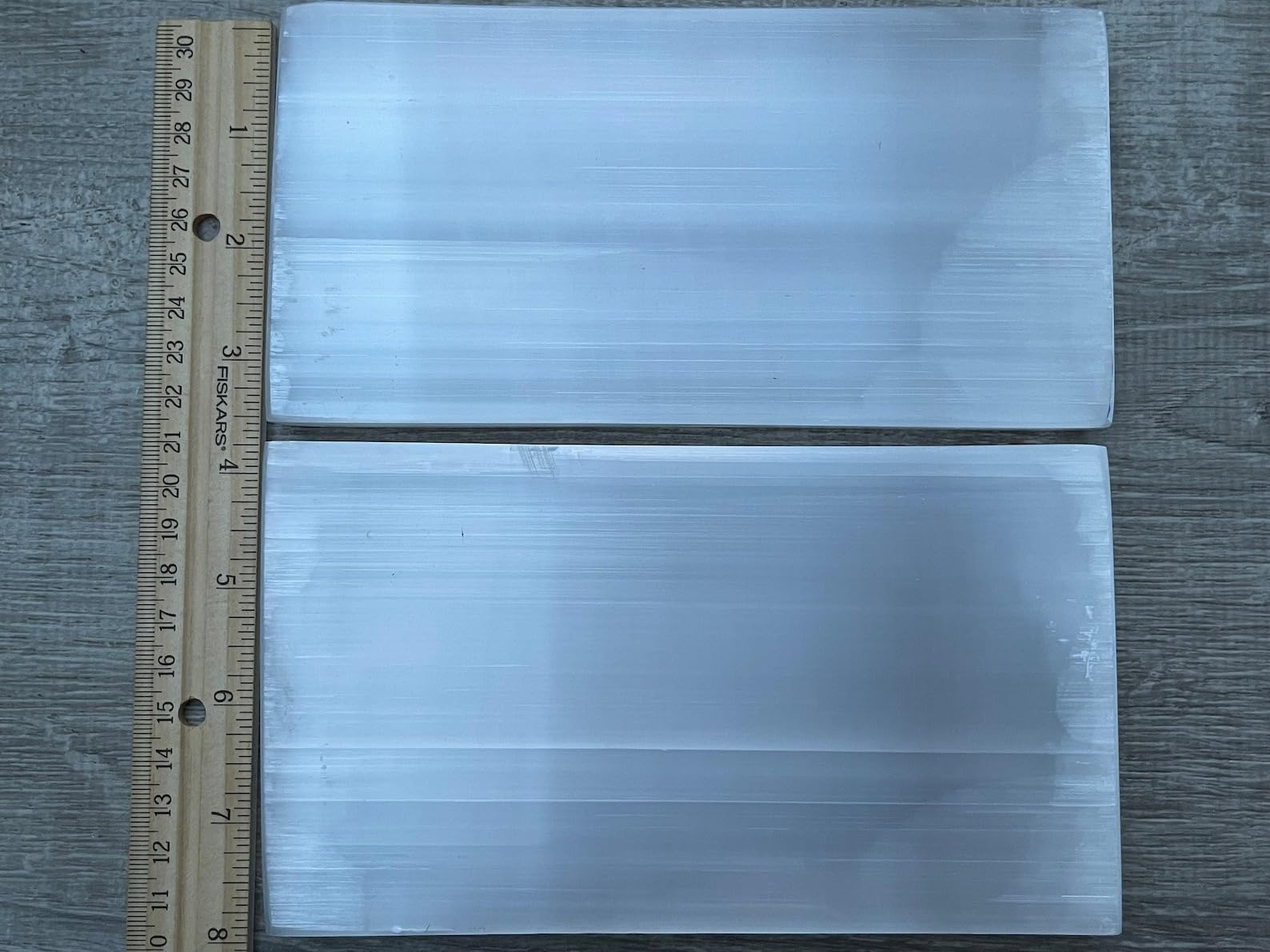 Cool, smooth selenite surface from the GAF TREASURES slab