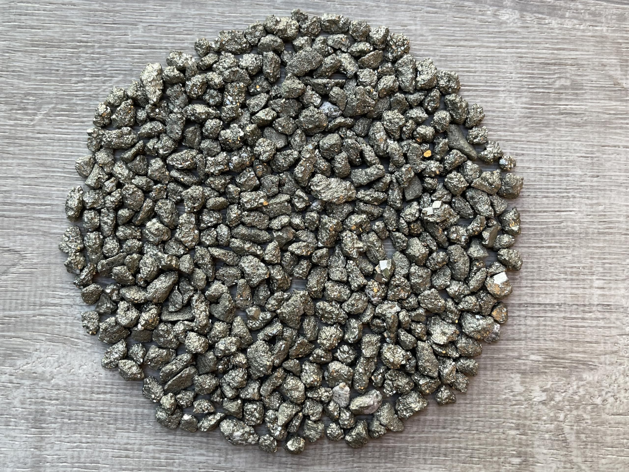 GAF TREASURES Semi-tumbled Pyrite chips with natural metallic shine