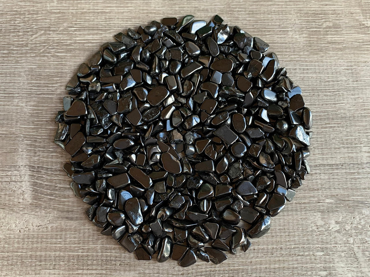 GAF TREASURES Shungite Chips show natural mini stones for crafts and decor projects.