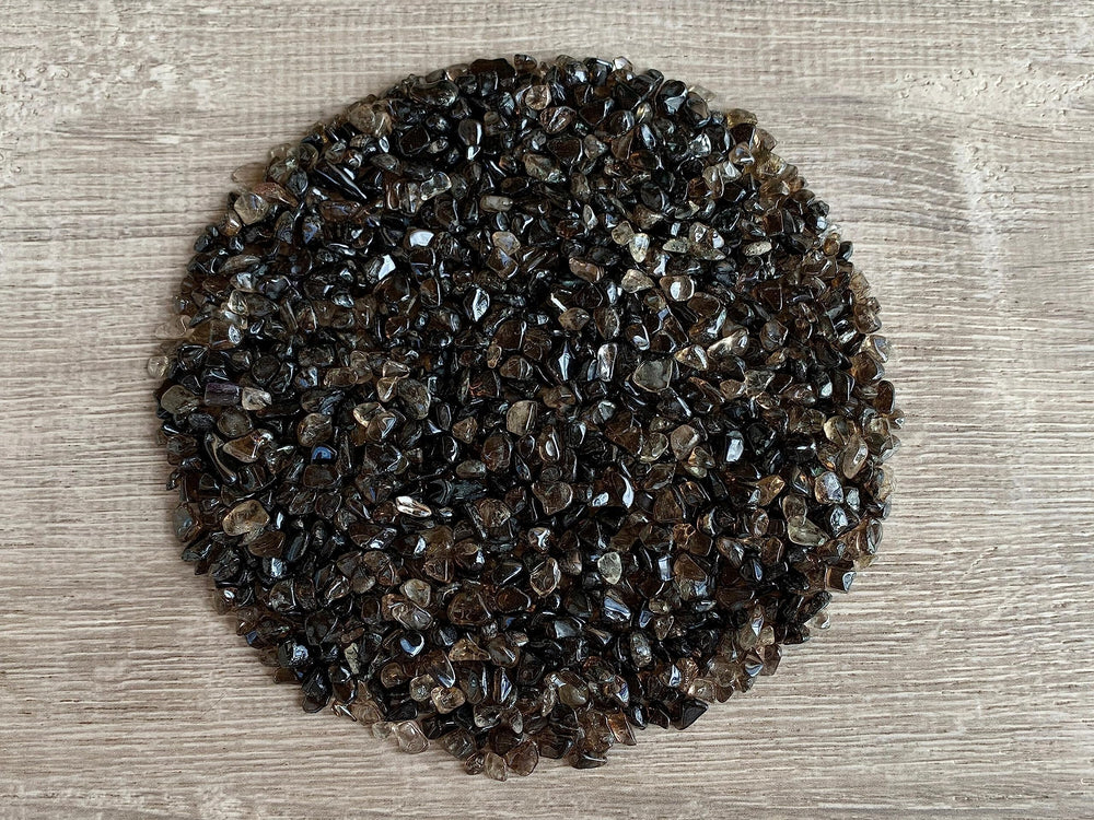 GAF Treasures Smoky Quartz chips close-up for 3–9 mm jewelry crafting and decor use