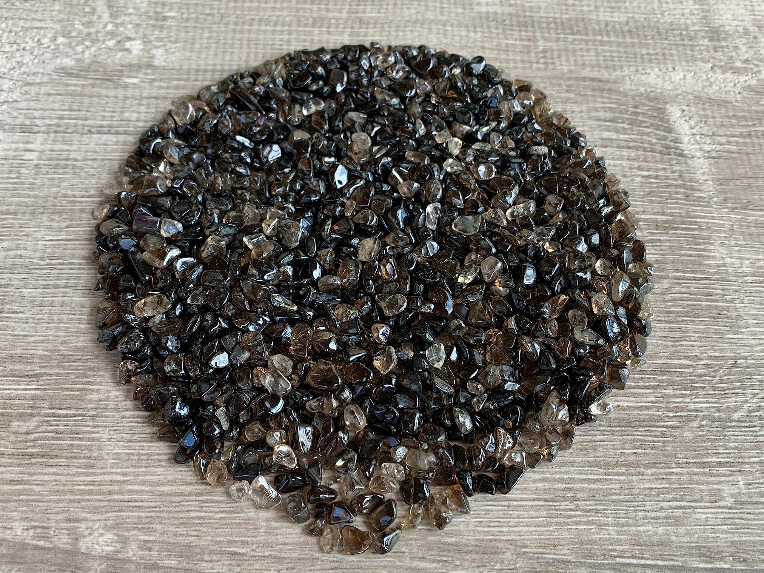 GAF Treasures bulk smoky quartz chips in 1/8 lb packaging for crafts