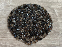 GAF Treasures bulk smoky quartz chips in 1/8 lb packaging for crafts