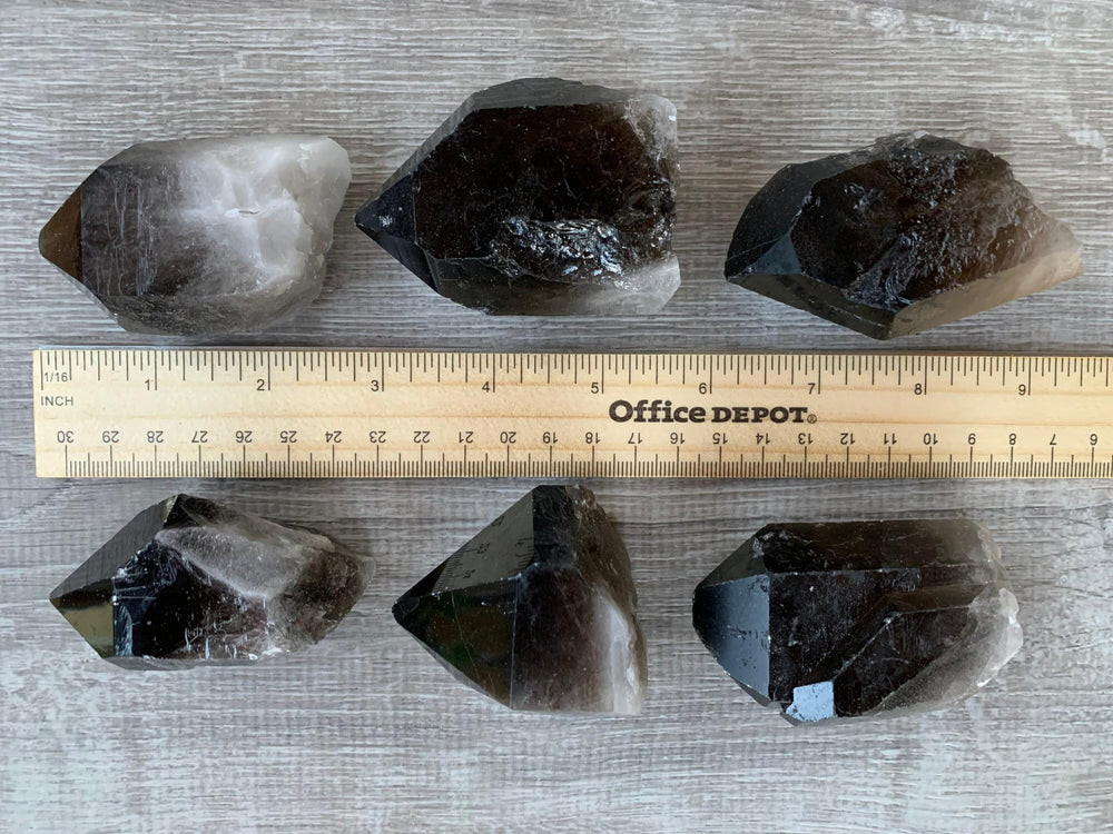 GAF TREASURES smoky quartz point natural crystal supports energy in grid work