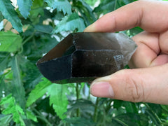 GAF TREASURES smoky quartz point grid-work setup inspires focused energy during rituals