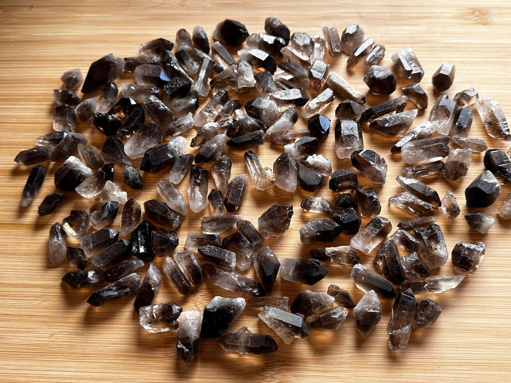 GAF TREASURES Smoky Quartz Point ideal for meditation grids and energy layouts.