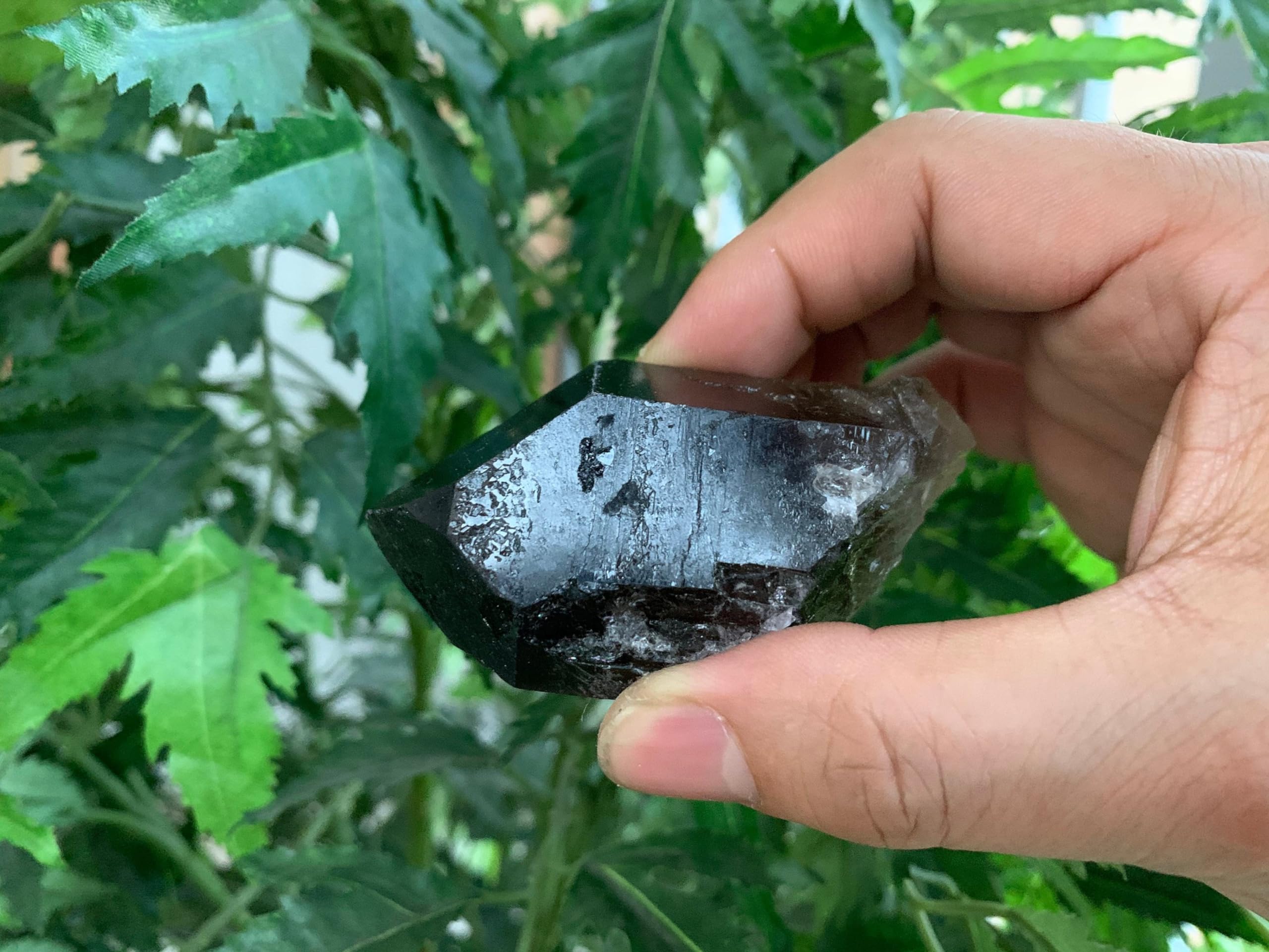 GAF TREASURES smoky quartz point pocket carry supports personal grounding on the go