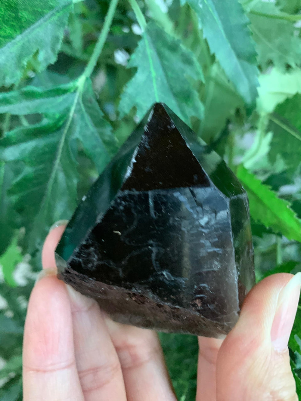 GAF TREASURES smoky quartz point rough natural form highlights unique texture for meditation backdrop