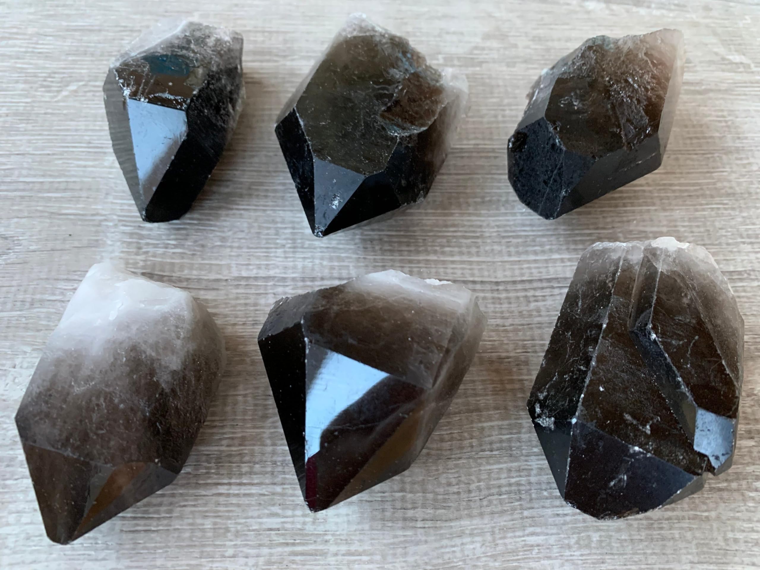 GAF TREASURES smoky quartz point unique patterns enhance natural beauty in any display