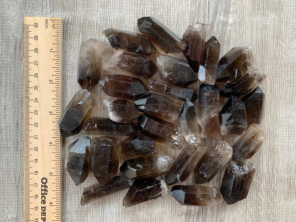 GAF TREASURES smoky quartz points for ritual setups and calm energy.