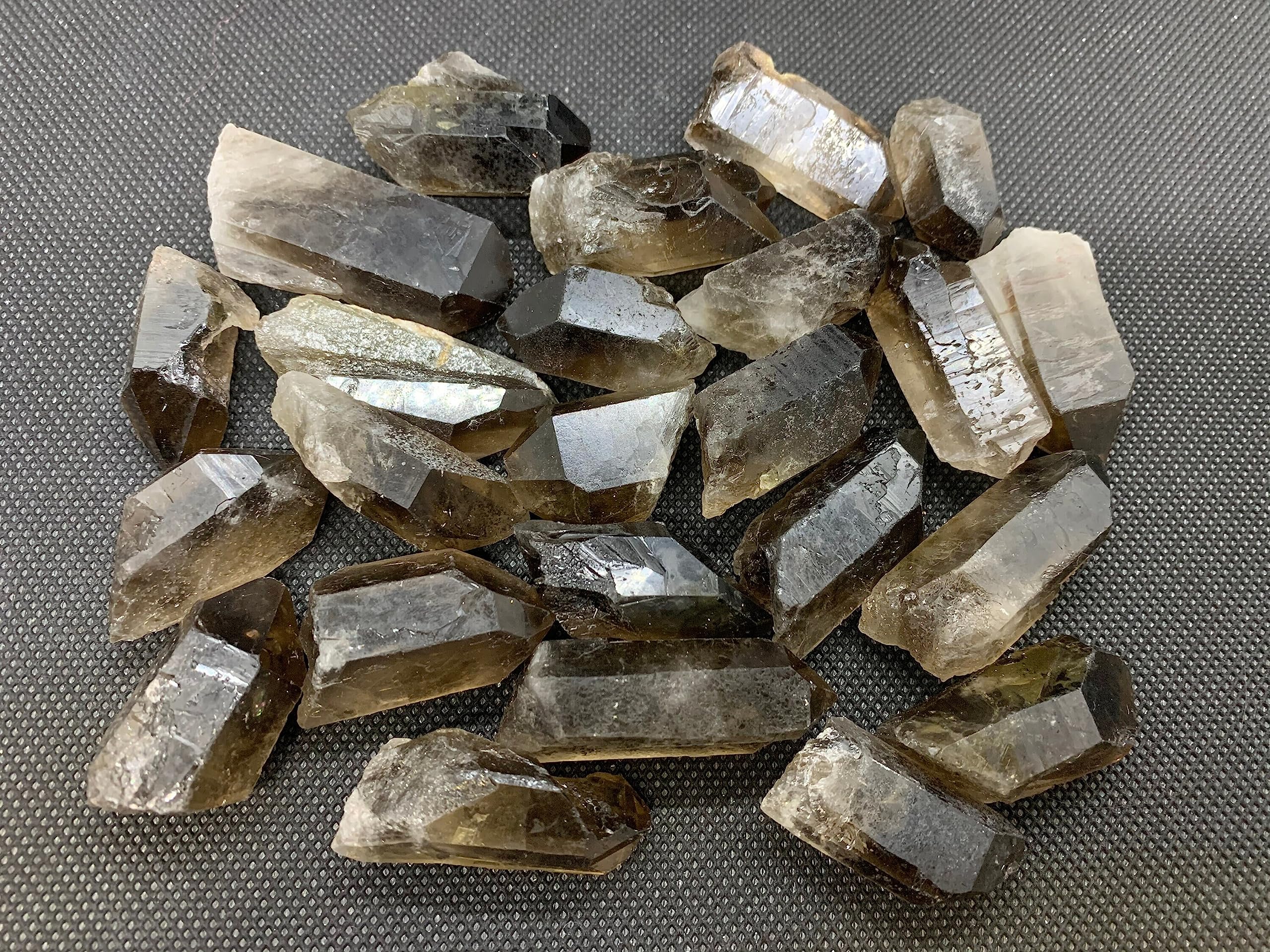 GAF TREASURES smoky quartz points per pound count supports bundle designs.