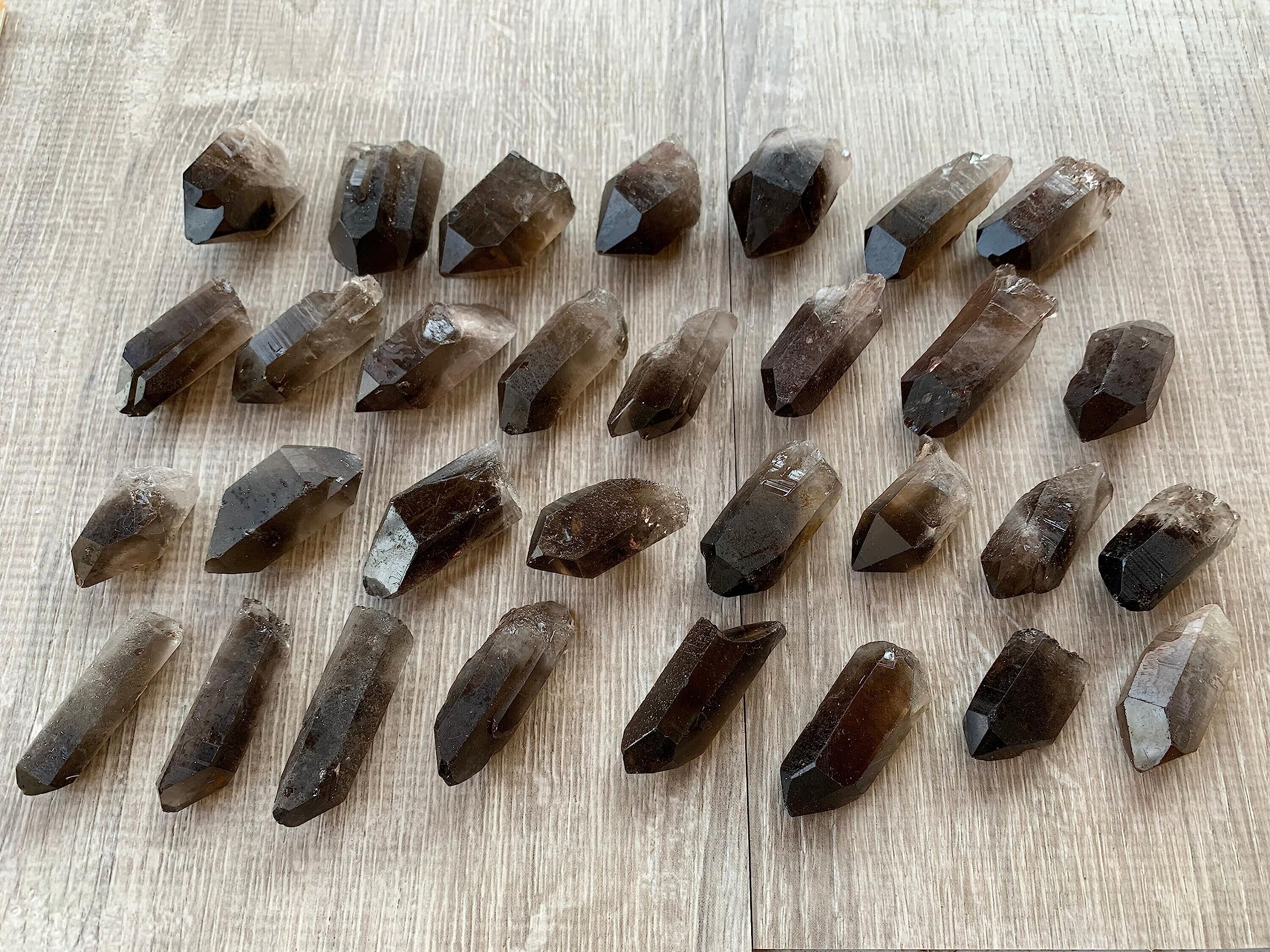 GAF TREASURES smoky quartz points suitable for Reiki, healing, and meditation practice.