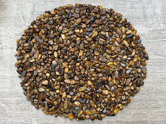 GAF TREASURES Tiger Eye chips 5-10mm close-up, natural luster for jewelry