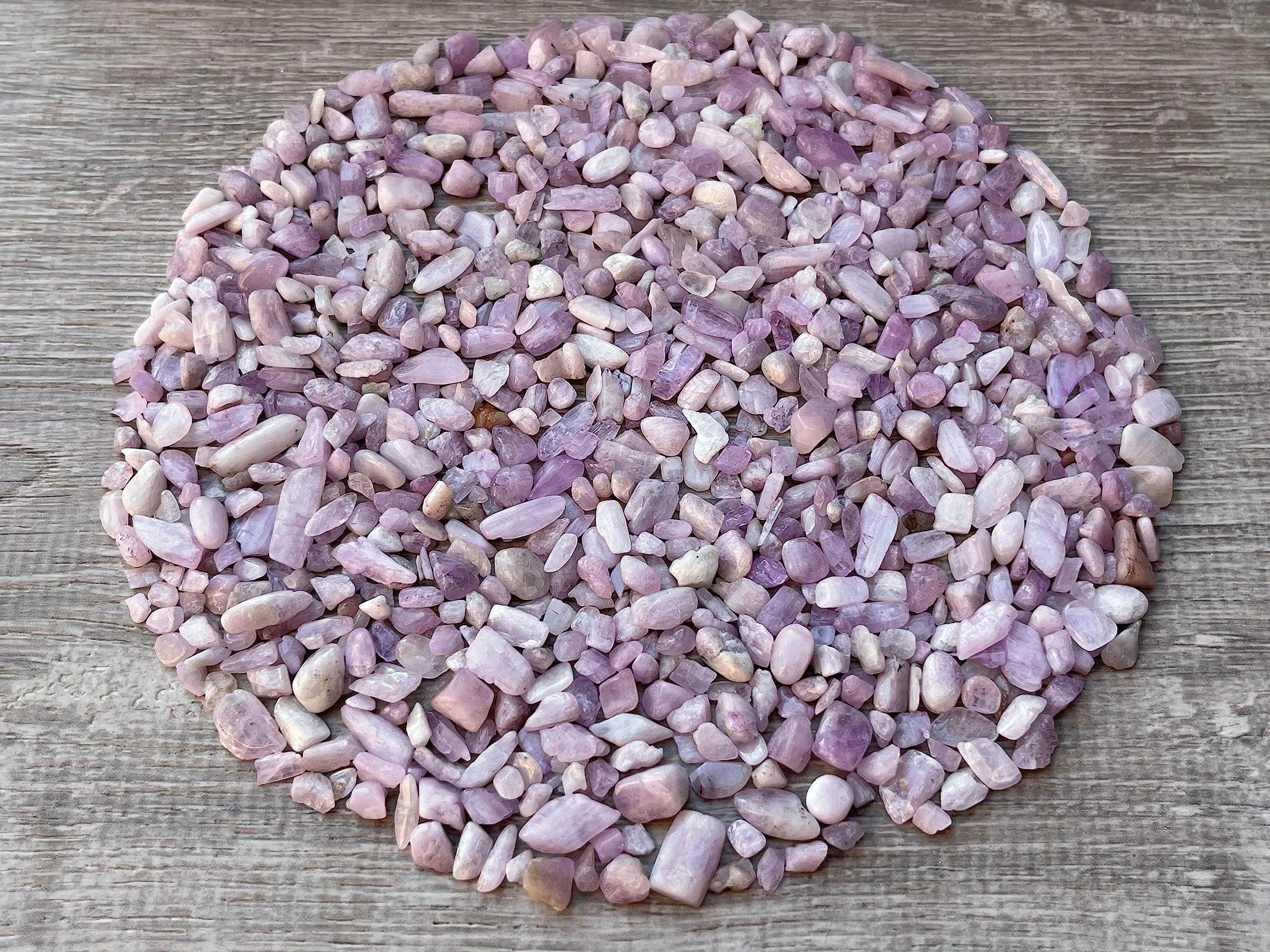 GAF TREASURES undrilled Kunzite crystal chips ideal for custom designs.