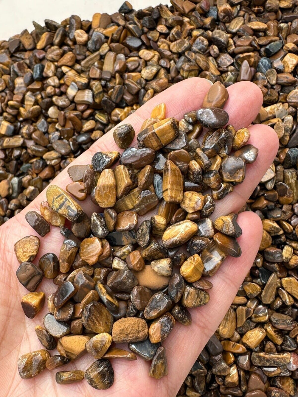 GAF TREASURES undrilled tiger eye chips for custom decor