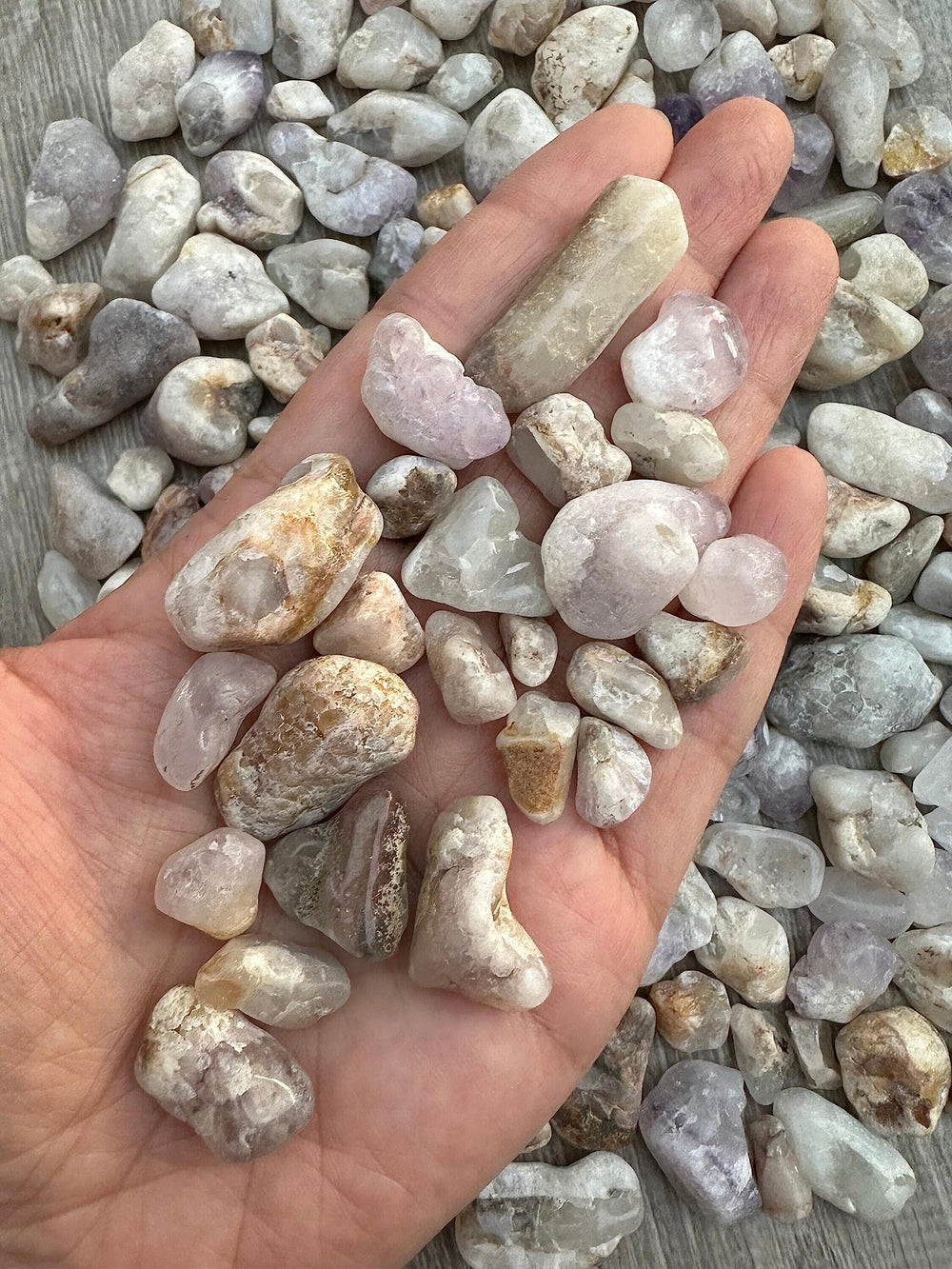 GAF TREASURES vase-fillers Spirit Quartz stones brighten arrangements
