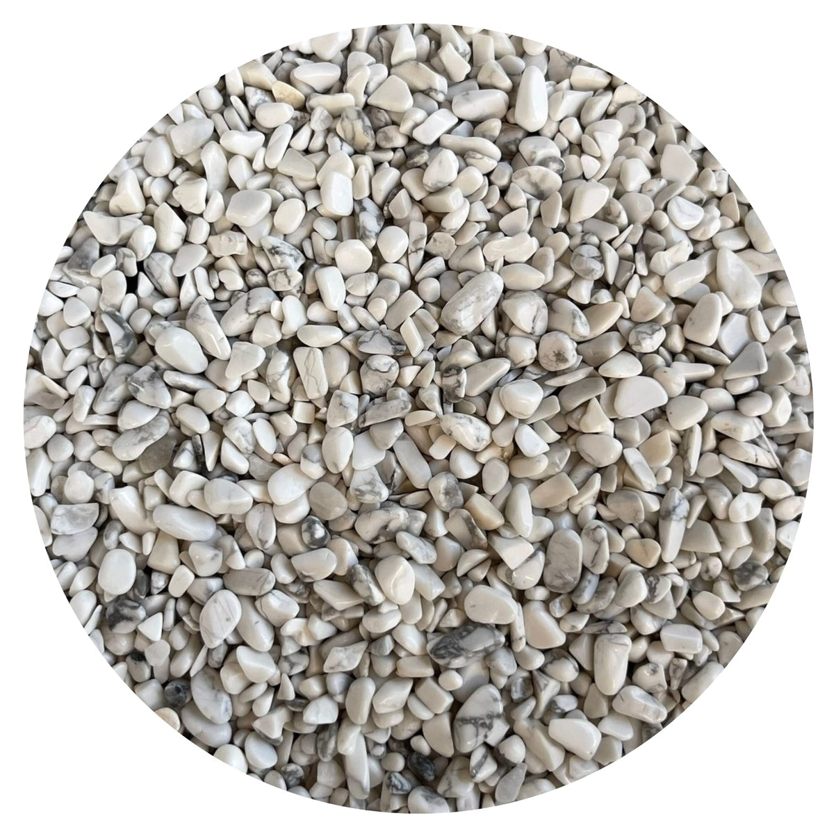 GAF Treasures White Howlite chips close-up ideal for jewelry making inspiration