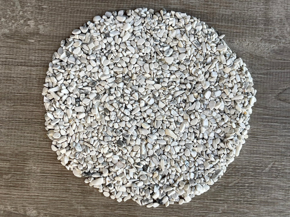GAF TREASURES white howlite chips closeup for craft projects and delicate mosaics