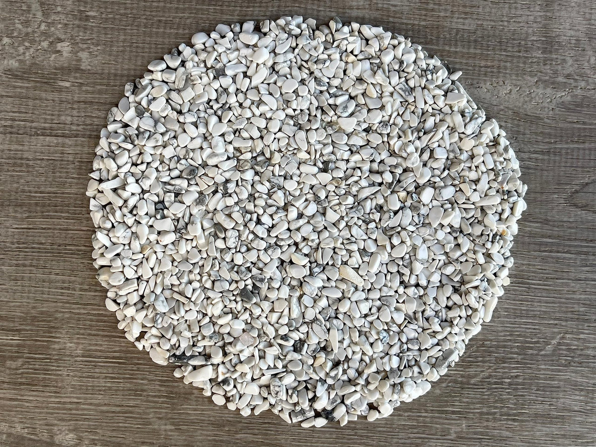 GAF TREASURES white howlite chips closeup for craft projects and delicate mosaics
