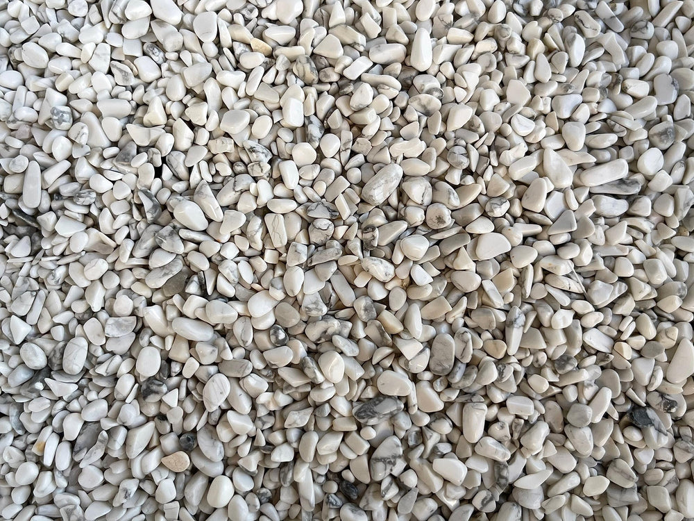 GAF Treasures White Howlite chips garden accents and display ideas