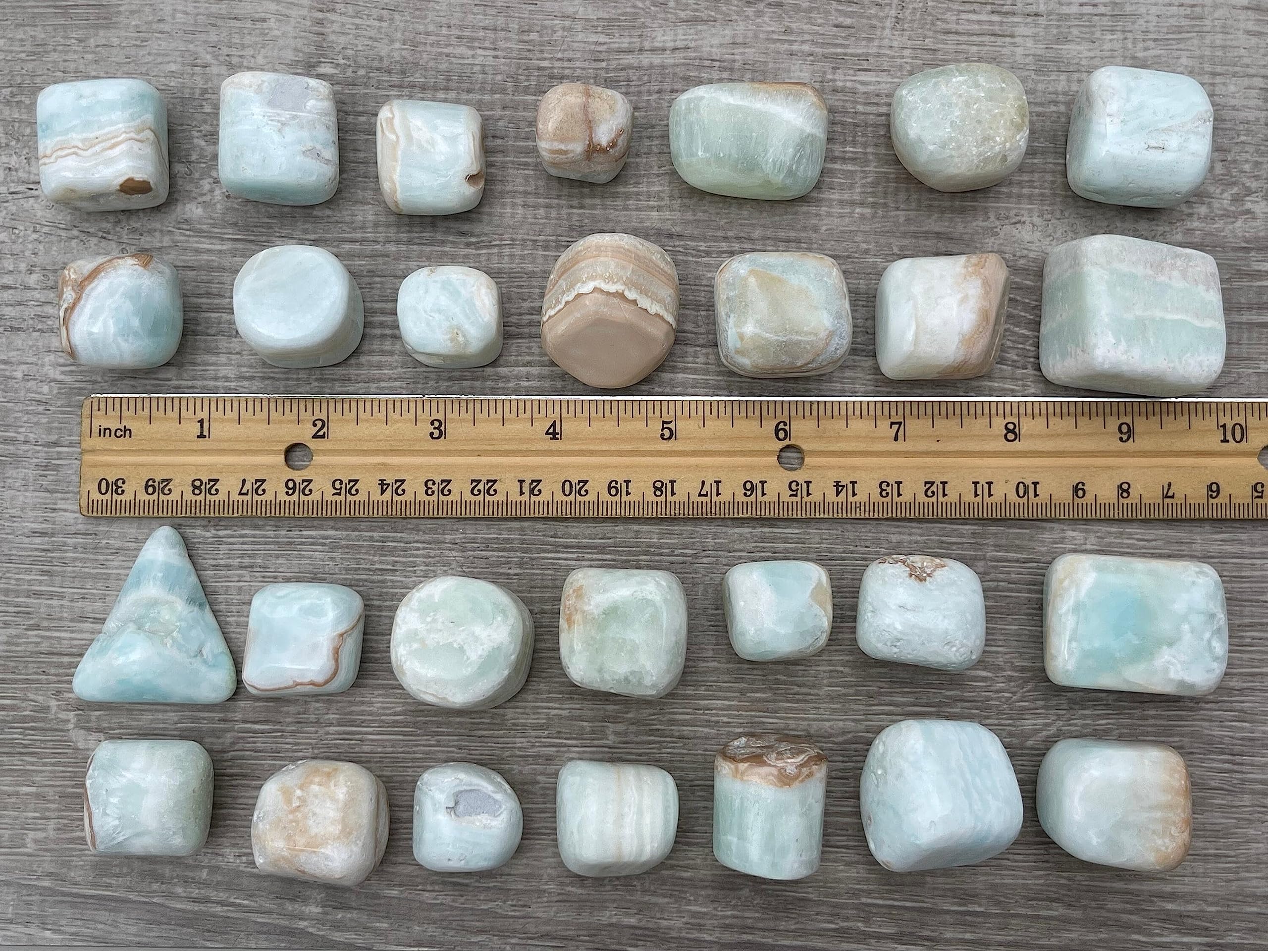 GAF TREASURES Caribbean Calcite for grid work connects crystals in tranquil layouts.