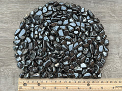 GAF TREASURES hematite large chips bulk pack in a bowl, showcasing natural color and texture.
