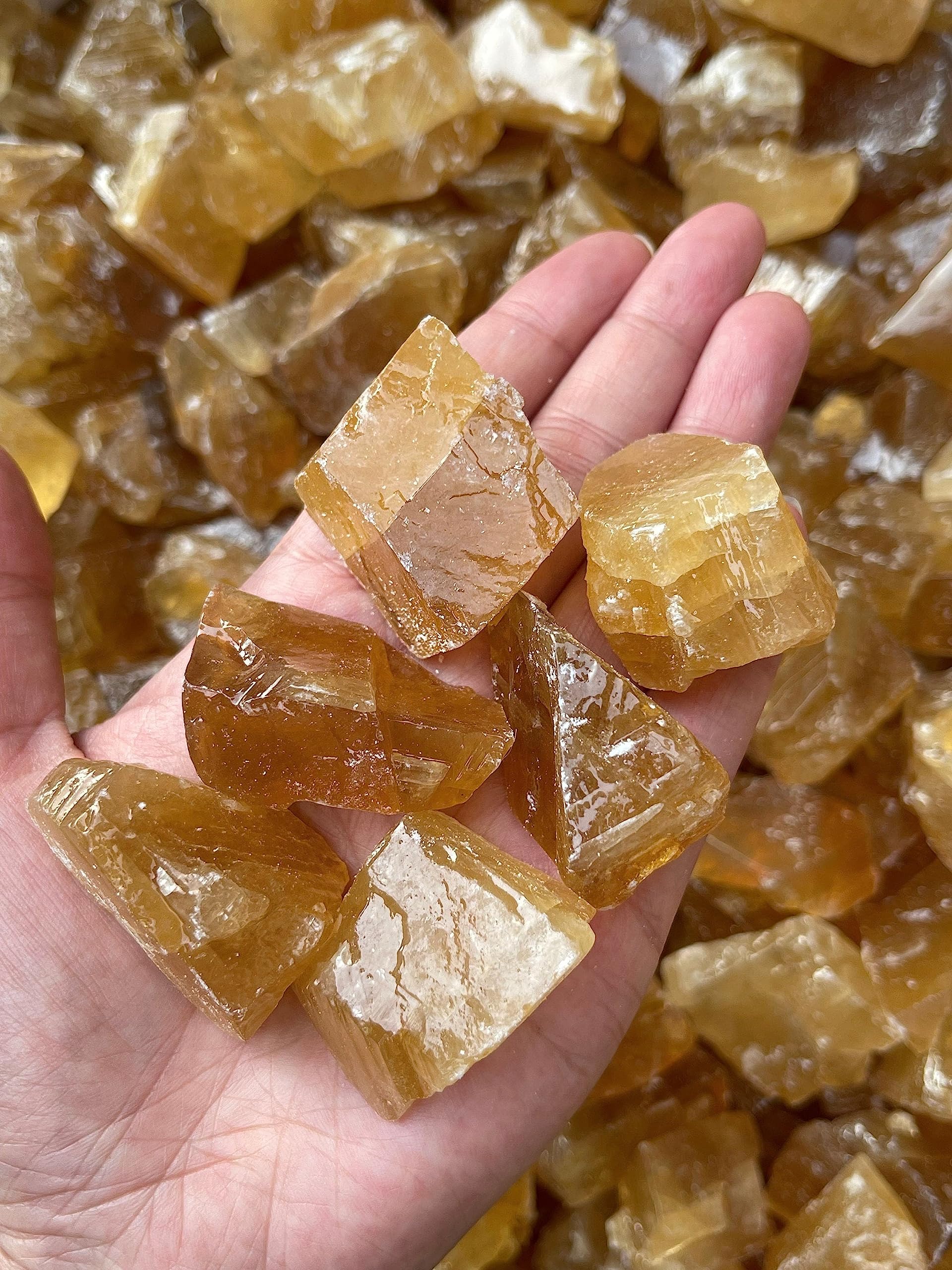 GAF TREASURES honey calcite rough color-variety stones for decor
