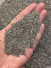 GAF TREASURES Pyrite sand chips with semi-tumbled edges and natural luster.