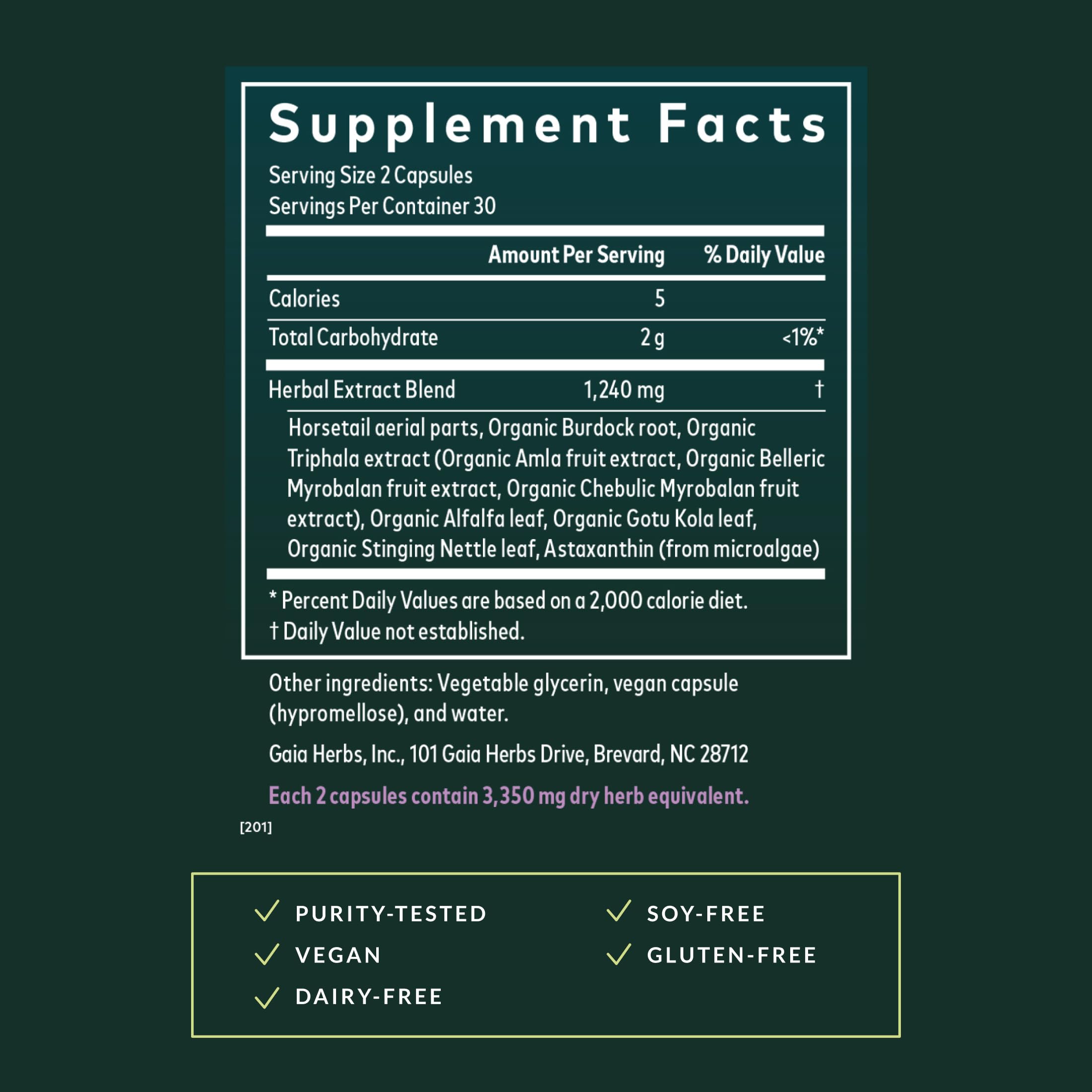 Gaia Herbs astaxanthin bottle supports healthy-looking skin.