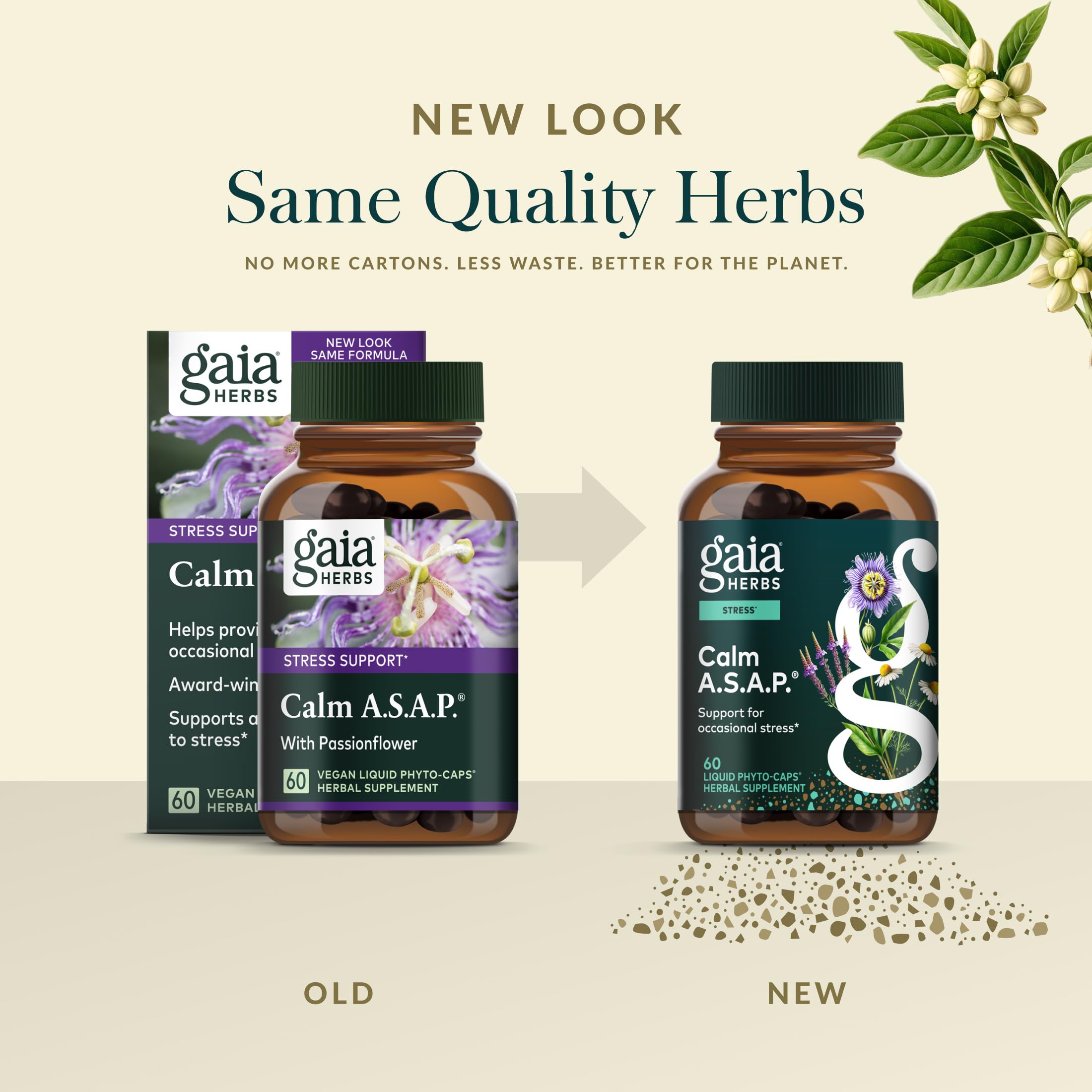 Gaia Herbs Calm A.S.A.P. product on shelf for everyday balance