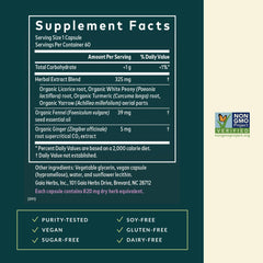 Closeup of Gaia Herbs Cramp Relief capsules for easy daily use.