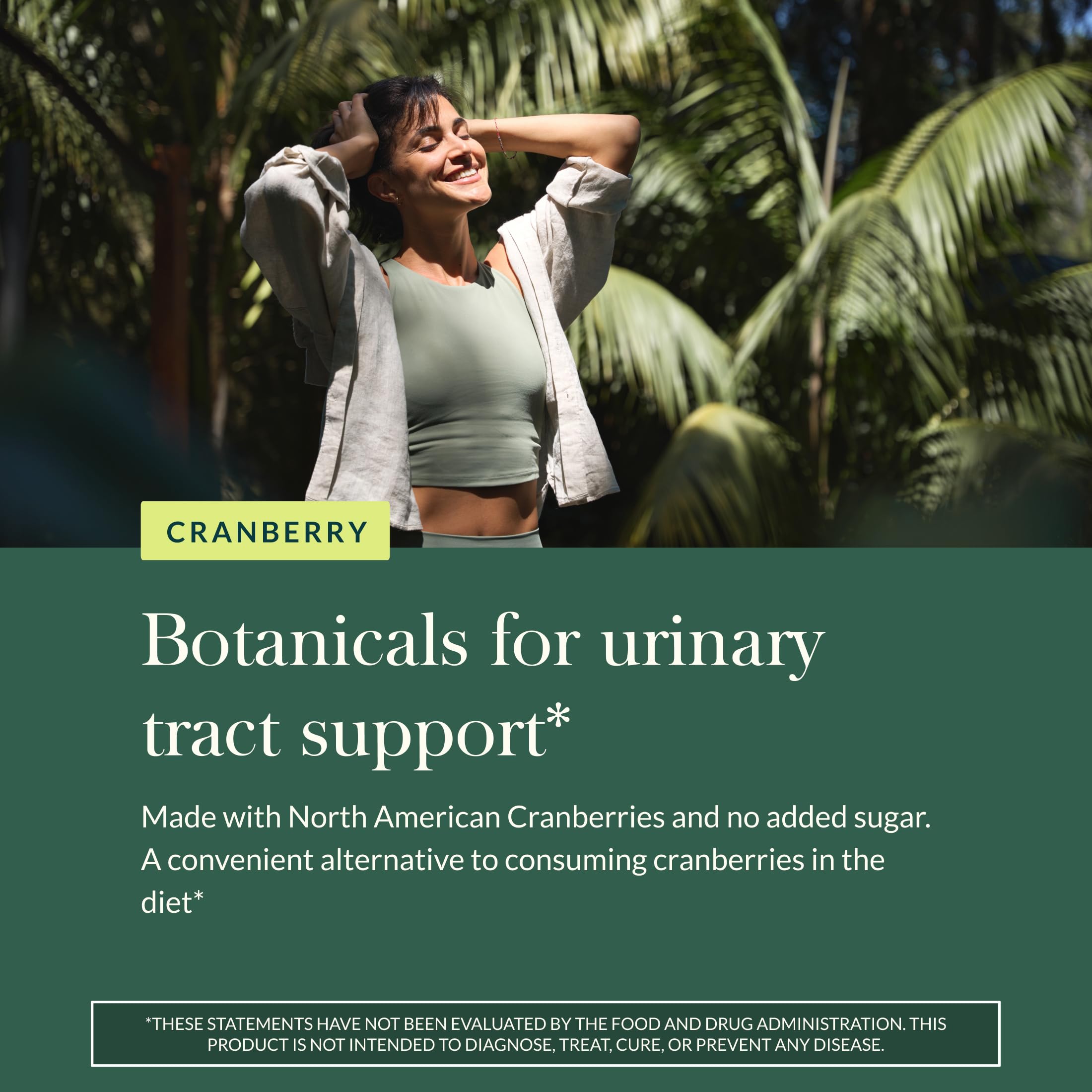 Gaia Herbs Cranberry Concentrate amber bottle with seal, emphasizing purity and trust.