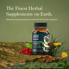 Gaia Herbs Cycle Support capsules close-up for daily PMS support