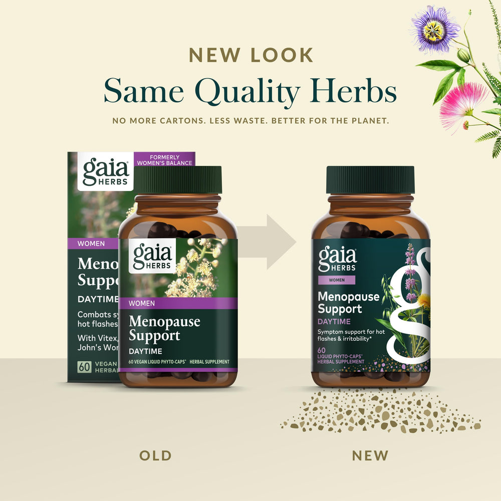 Gaia Herbs bottle with water for daytime routine