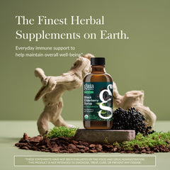 Close-up of elderberry syrup ingredients shows a five-ingredient vegan formula