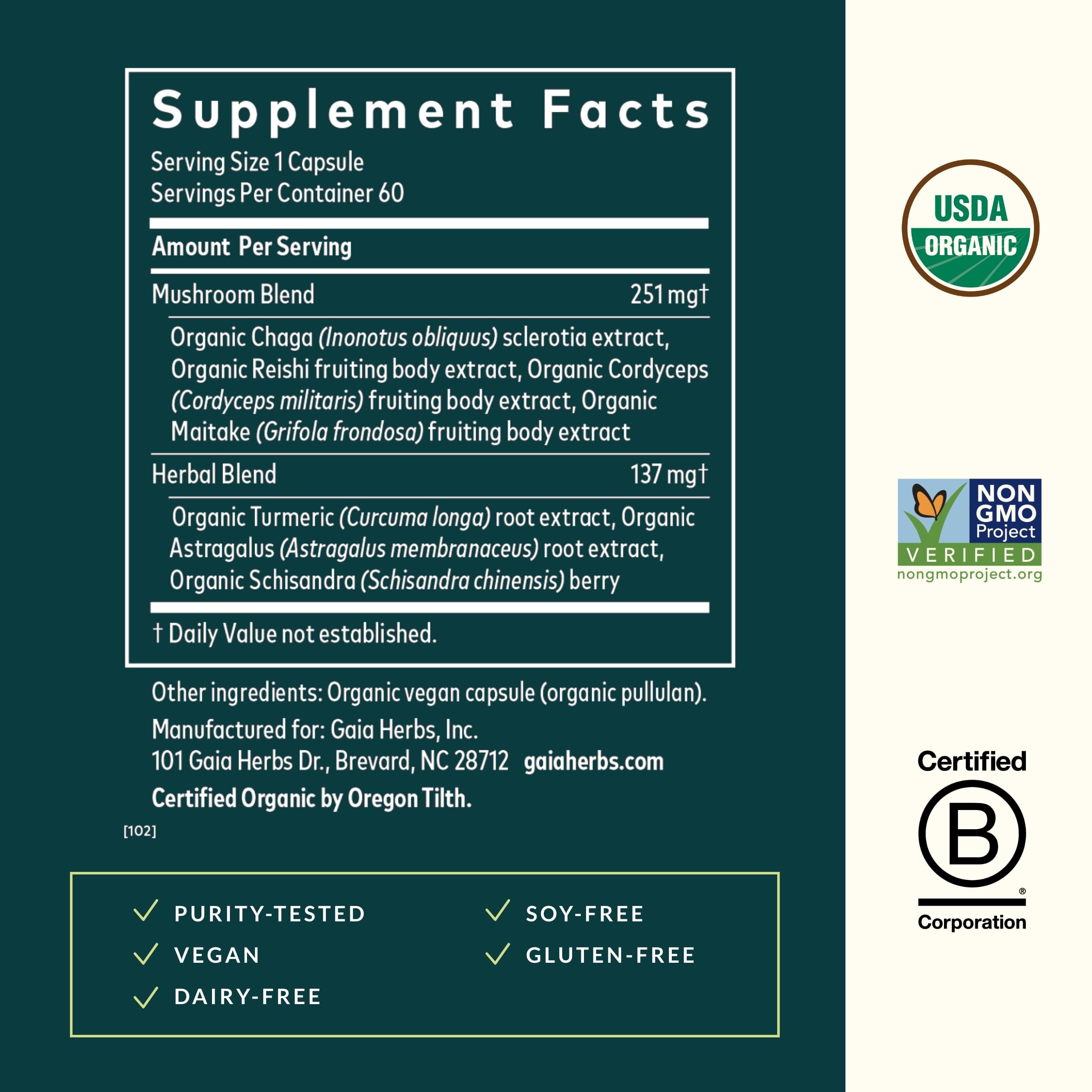 Gaia Herbs Everyday Immune capsules ready for daily use.