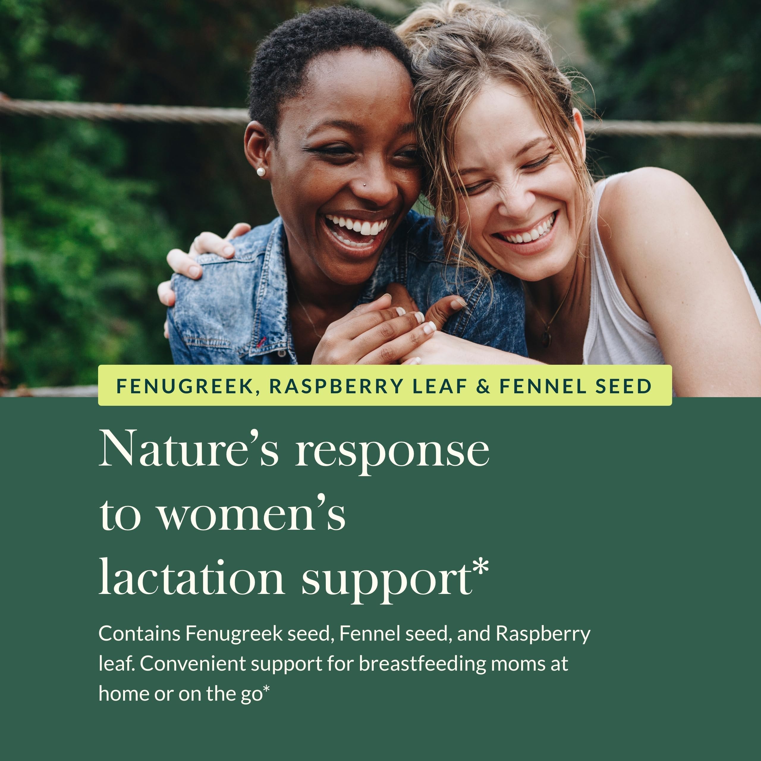 Gaia Herbs Lactation Support vegan purity seal on the bottle.