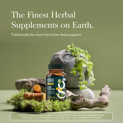Gaia Herbs Liver Cleanse capsules closeup highlighting milk thistle and botanicals