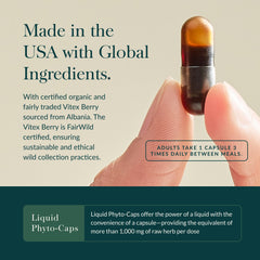 Gaia Herbs packaging display emphasizes quality and plant-based sourcing for reliability