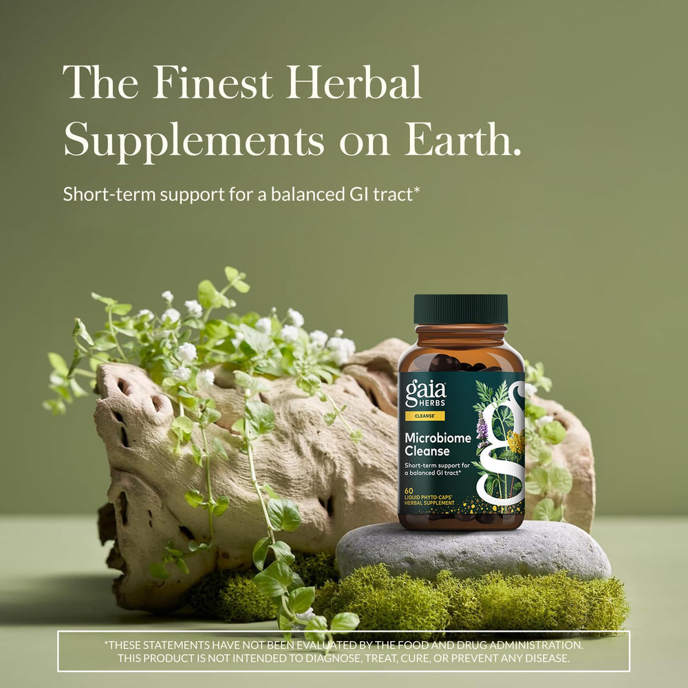 Gaia Herbs Microbiome Cleanse ingredients blend supports gentle gut balance