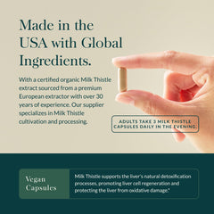 Gaia Herbs Milk Thistle bottle pour shows easy daily dosing.