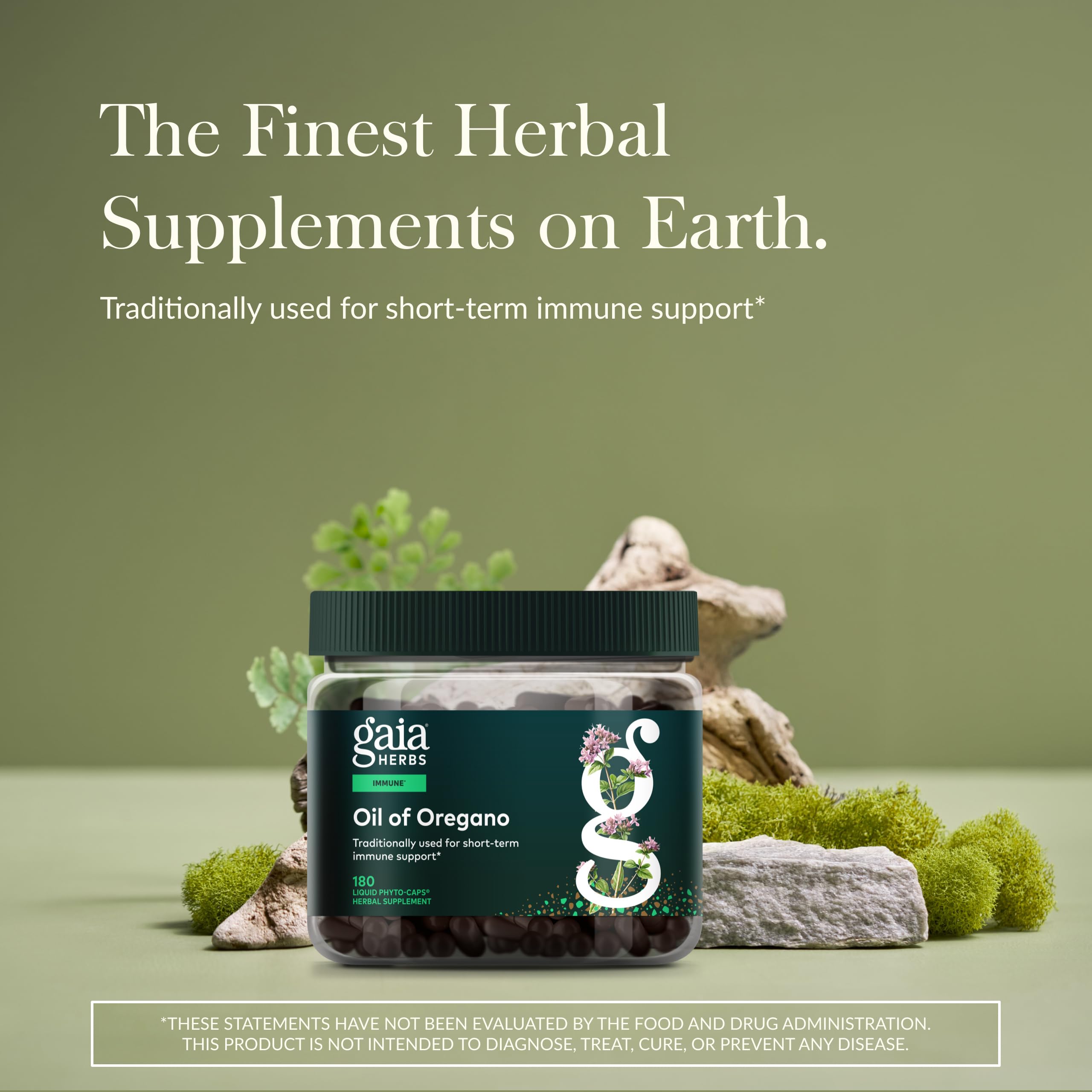 Gaia Herbs Oil of Oregano capsules offer convenient daily use.