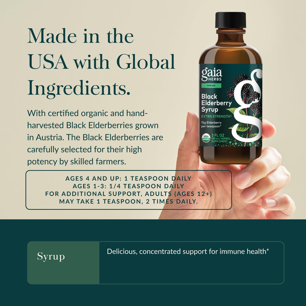 Organic elderberry farm field illustrates Gaia's organic sourcing