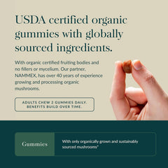 Gaia Herbs organic Lion's Mane mushroom fruiting body closeup