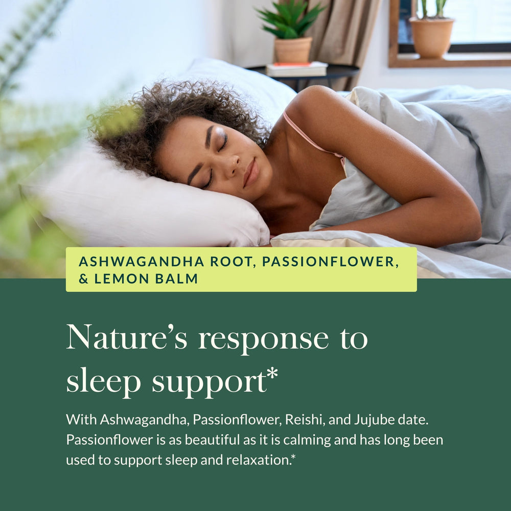 Passionflower artwork on Gaia Sleep Gummies packaging