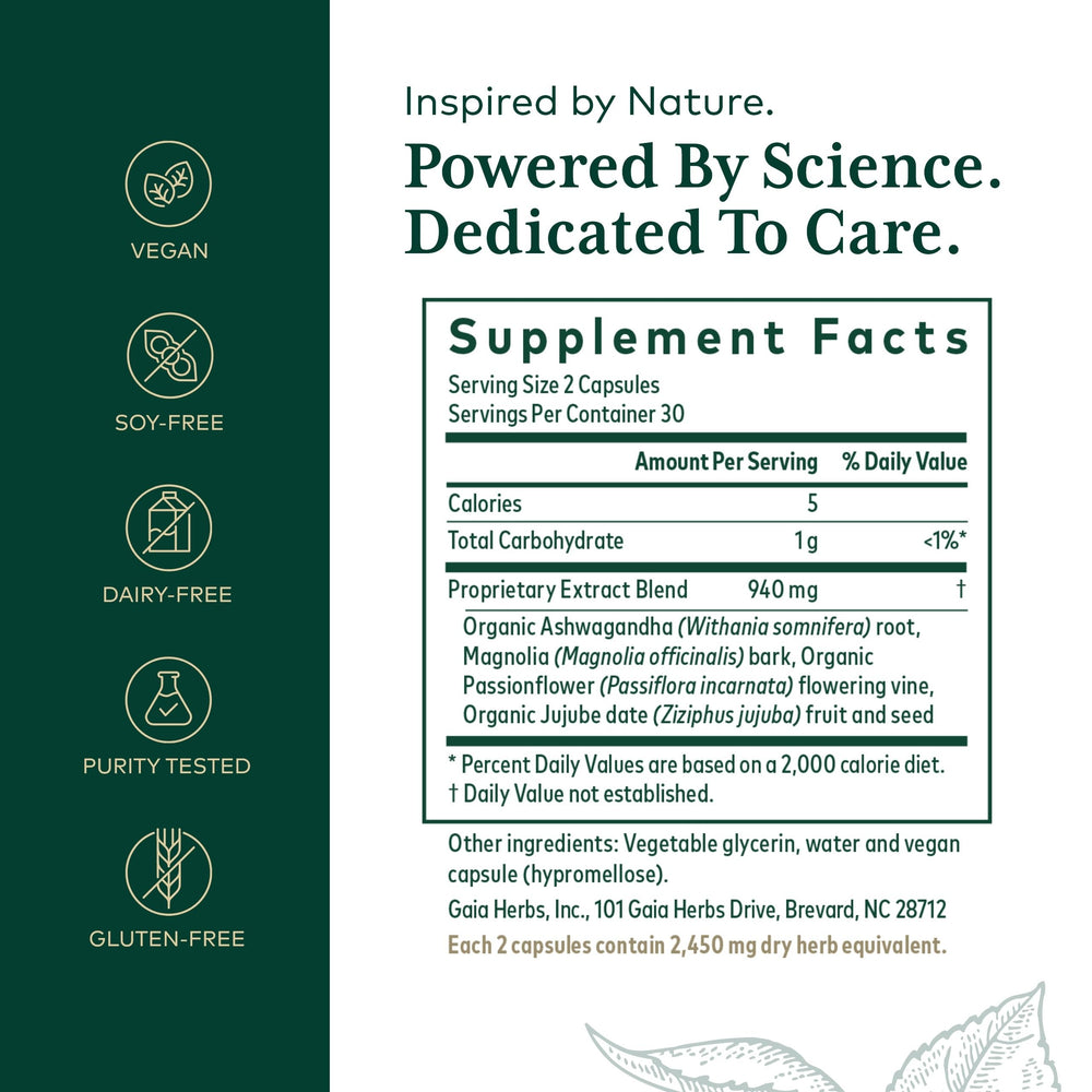 Gaia Herbs PRO ashwagandha root close-up highlighting adaptogenic herb for balanced energy.