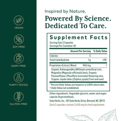 Gaia Herbs PRO ashwagandha root close-up highlighting adaptogenic herb for balanced energy.