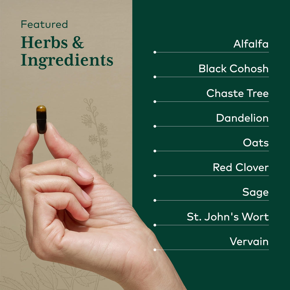 Gaia Herbs PRO black cohosh root in the herbal blend.