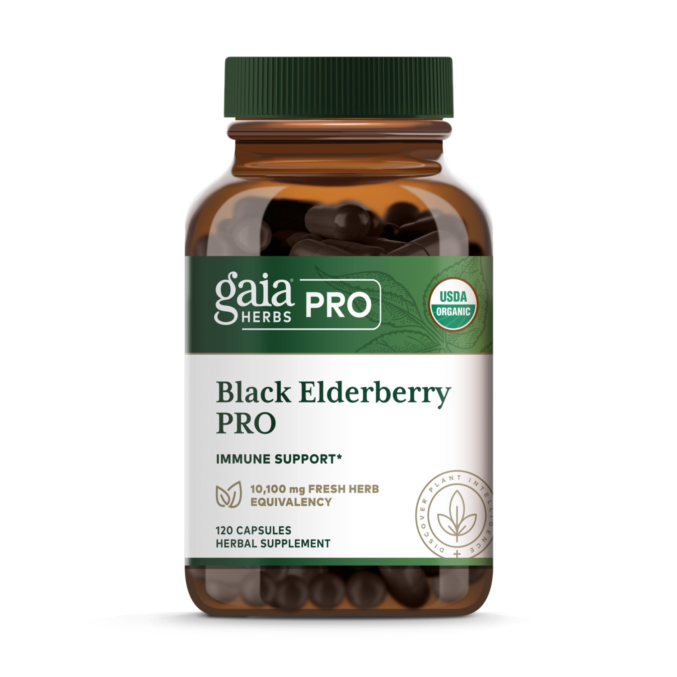 GAIA Herbs PRO Black Elderberry PRO bottle for daily immune support.