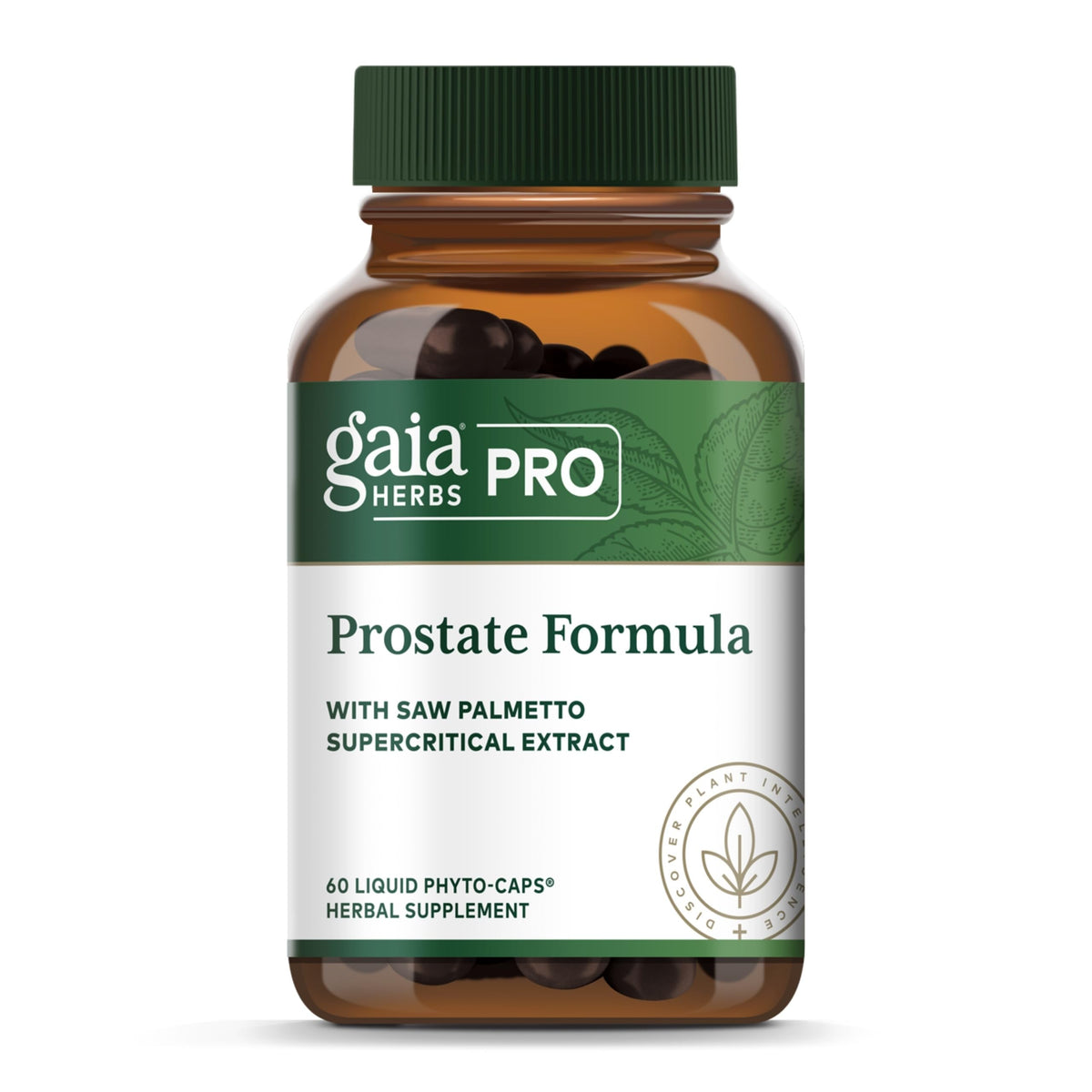 Gaia Herbs PRO Prostate Formula bottle front view for daily use.